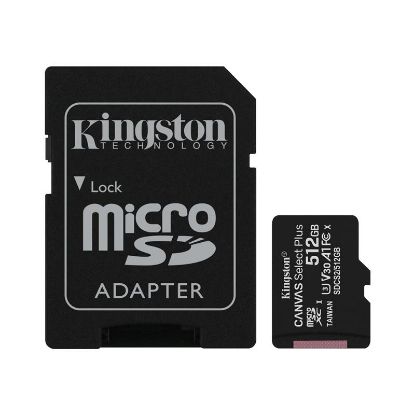  Зображення Карта пам'яті Kingston microSD  512GB C10 UHS-I U3 A1 R100/W85MB/s + SD 